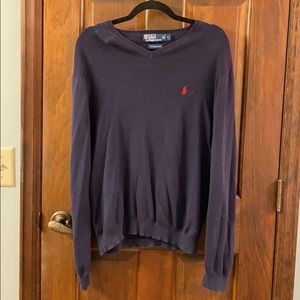 Ralph Lauren Navy V Neck Sweater